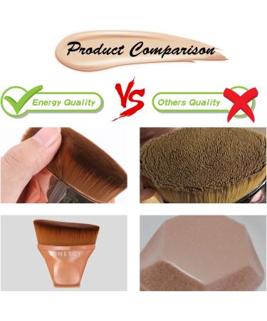 Foundation Makeup Brush Angled Kabuki Face Blush Liquid Powder Foundation Brush for Blending Flawless Liquid Cream or Setting Powder Cosmetics with Bonus Protective Case (Rose Gold) - Buy Online on GoSupps.com