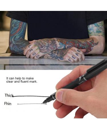 10 PCS Tattoo Marking Pen Set - Double Head Temporary Marker for Body Art & Piercing - Skin Safe Tattoo Design Pen in Black - Buy Online on GoSupps.com