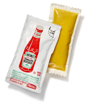 Concession Essentials Condiment Packets Ketchup and Mustard, 100 Total (50 Each Flavor)