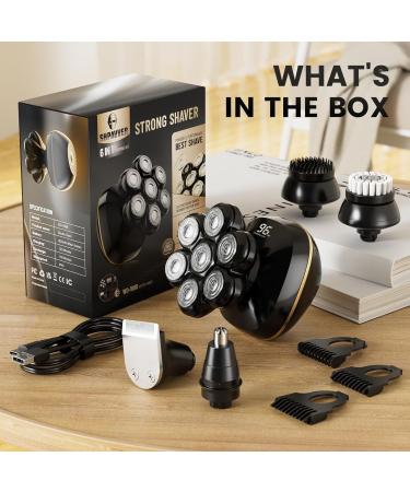 Head Shavers Upgrade 6-in-1 Electric Head Shavers for Bald Men Wet/Dry LED Display Rechargeable 7D Rotary Shaver Grooming Kit with Type-C Charge - Buy Online on GoSupps.com