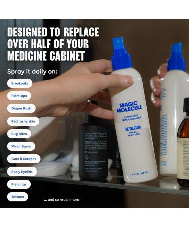 Magic Molecule Hypochlorous Acid Spray Soothing Facial Mist for Redness & Irritated Skin Cleansing & Purifying Everything Home & Travel Bundle (1x 8oz + 2x 3.4oz) 4.93 Fl Oz (Pack of 3) - Buy Online on GoSupps.com