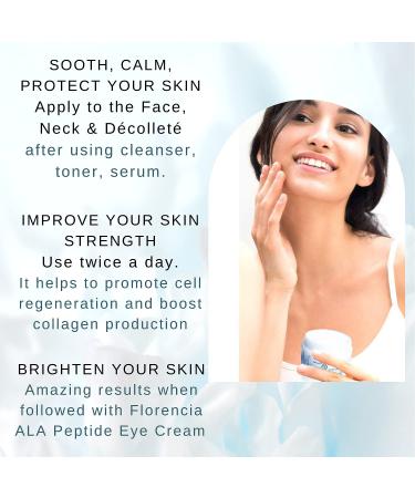 Florencia Ultra Peptide Cream - Nourishing Face Moisturizer with Hyaluronic Acid & Peptides | Deep Hydration Firming & Fine Line Improvement | Natural Organic Vegan - 2 OZ - Buy Online on GoSupps.com
