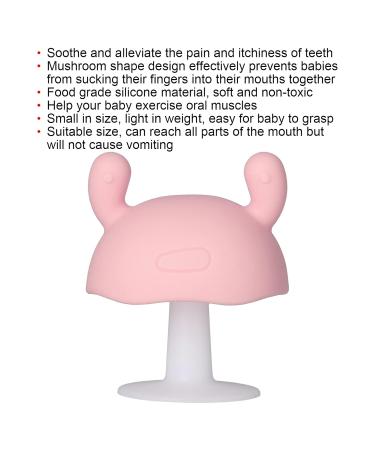 Silicone Mushroom Teething Toy for Infants 4+ Months - Pink - Buy Online on GoSupps.com