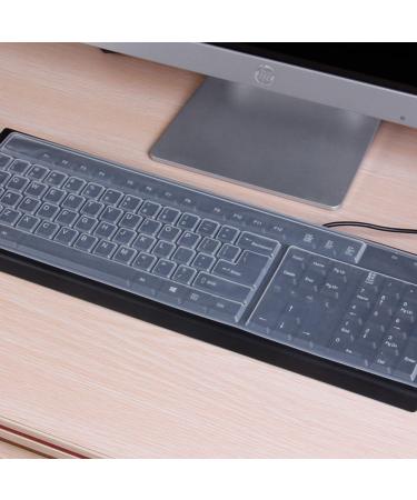 Universal Anti-Dust Keyboard Cover Protector Skin for PC Computer 104/107 Keys Standard Desktop Keyboard Reusable Waterproof Keyboard Cover Transparent - Buy Online on GoSupps.com