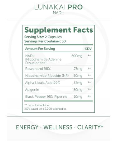 Lunakai USA Made PRO NAD+ Capsules + CoQ10 200mg Gummies Bundle 60 Capsules + 60 Non-GMO Gummies - Buy Online on GoSupps.com