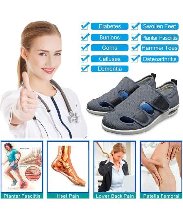 Homesally Diabetic Shoes for Men and Women - Orthopaedic Slippers for Diabetic Feet - Wide Width Walking Sneakers - Lightweight Outdoor Footwear (44.5EU/Label 48, Light Grey) - Buy Online on GoSupps.com