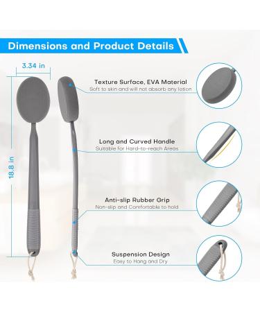 Calvation Aid for Back | 48cm Anti-Slip Lotion Applicator for Men & Women | Moisture Cream Applicator in Gray - Buy Online on GoSupps.com