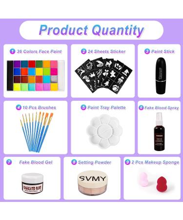 UNIFULL 26 Colors Professional Face & Body Paint Kit for Halloween | Oil Paints Face Paint Sticks Brushes & Special Effects Stickers | Ultimate Makeup Bundle - Buy Online on GoSupps.com