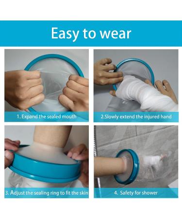 Tideshake Waterproof Cast Cover - Adult Half Arm Protector for Shower, Hands, Fingers, Wrists, Arms - Reusable & Watertight - Buy Online on GoSupps.com