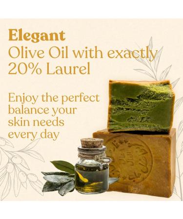  Green Fadel Aleppo Soap 20% Laurel Oil 80% Olive Oil 1 x ca. 200g (Elegant) Olive Oil Soap Natural Handmade Vegan Face And Body Soap - Buy Online on GoSupps.com