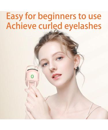 Heated Lash Curler Portable Electric Lash Curling Tool Women Natural Eye Lash Tool Rapid Heat-up with Temperature Control Long Lasting Eyelash Curling Tool for Perfect Eyelashes Pink - Buy Online on GoSupps.com