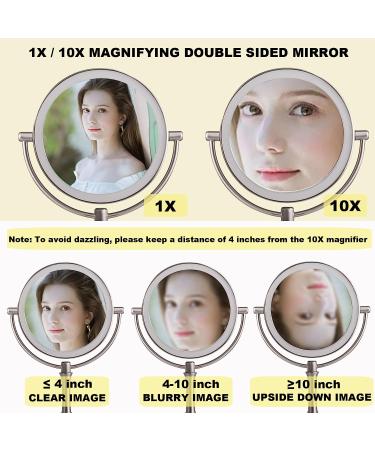 TUSHENGTU 8 Height Adjustable Makeup Mirror with Lights and 10x Magnification - 3 Color Options - Buy Online on GoSupps.com