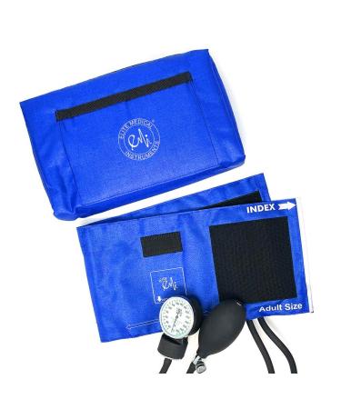 Elite Medical Instruments Adult Cuff Deluxe Aneroid Sphygmomanometer Blood Pressure Monitor 217 Royal Blue