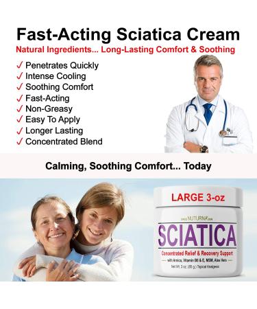 Sciatica Nerve Cream - Maximum Strength Relief for Feet, Hands, Legs, Back - Arnica, MSM, Menthol - Soothing Comfort - 3 oz - Buy Online on GoSupps.com