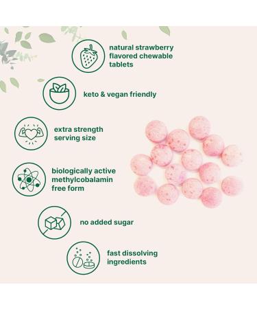 Micro Ingredients Vitamin B12 1,000 mcg | Methylcobalamin 365 Chewable Tablets | Fast Dissolve, Natural Strawberry Flavor | Supports Energy & Metabolism Health | Vegan, Non-GMO, Gluten Free - Buy Online on GoSupps.com
