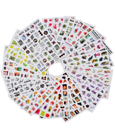 8 Sheets Lemon Banana Leaf Orange Manicure Decor Nail Stickers Adhesive Decals Summer Fruit - Buy Online on GoSupps.com