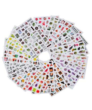 8 Sheets Lemon Banana Leaf Orange Manicure Decor Nail Stickers Adhesive Decals Summer Fruit