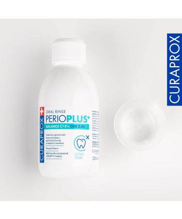 Curaprox Perio Plus Balance Mouthwash 200ml - Alcohol-Free Citric Flavor for Bad Breath & Inflammation - 0.05% Chlorhexidine - Buy Online on GoSupps.com