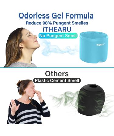 itherau Migraine Mask - Adjustable 360 Headache Relief Cap with Cold/Warm Compress Gel Pads for Migraines Swollen Eyes & Sinuses - Blue - Buy Online on GoSupps.com