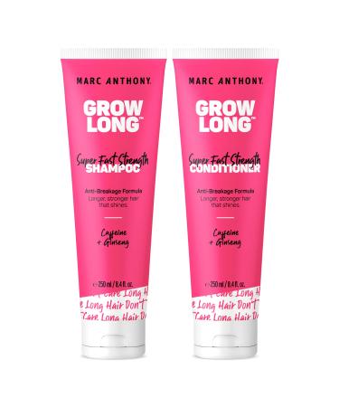 Marc Anthony Shampoo and Conditioner Gift Set, Grow Long Biotin - Anti-Frizz Deep Conditioner For Split Ends & Breakage - Vitamin E, Caffeine & Ginseng for Curly, Dry & Damaged Hair Shampoo + Conditioner