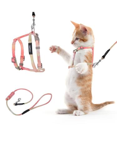 Tiesome cat dishes with a leash and collar set adjustable kitten dishes with a color gradient breakout dishes with a leash for kittens on a walk outdoors (orange and yellow) orange yellow