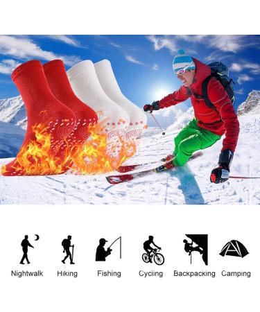 Heated Socks | Self-Warming Foot Warmers | Magnetic & Turmaline Heating Socks for Men | Winter Heating Socks in Red & White - International Shipping Available - Buy Online on GoSupps.com