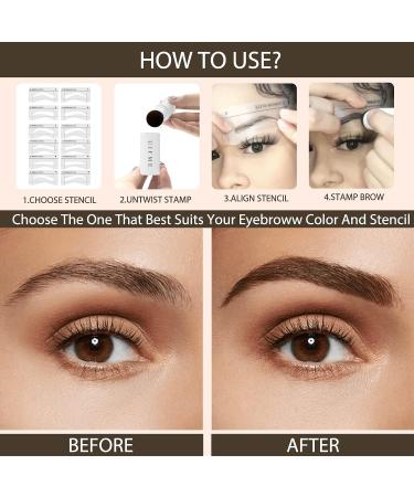 Waterproof Dark Brown Eyebrow Stamp Stencil Kit with 6 Reusable Brow Stencils - Buy Online on GoSupps.com
