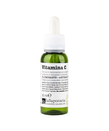 La saponaria vitamin C Face serum brightening moisture cream antioxidant collagen for all skin types anti-vapor units natural vegan animal test-free recycled packaging organic 30ml