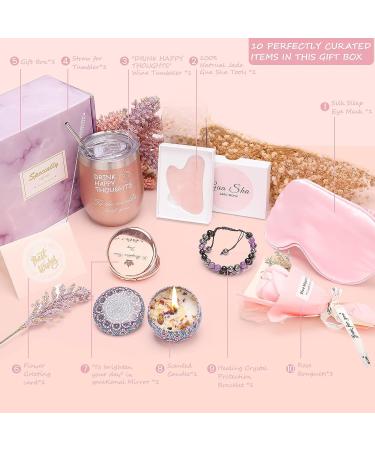Spa Relaxation and Self Care Gift Box for Women - Perfect Birthday, Friendship, Get Well Soon, or Just Because Gift for Mom, Sister, Wife - Includes Tumbler, Guasha Tools, and Bracelet - Buy Online on GoSupps.com