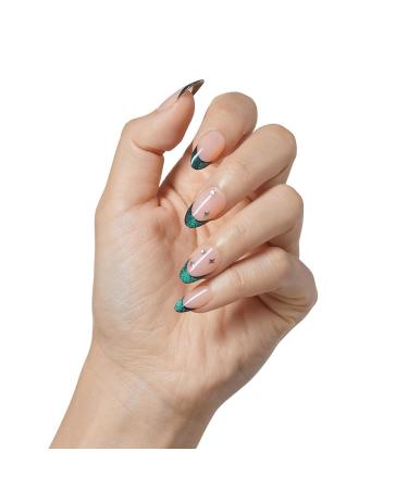 Buy KISS imPRESS No Glue Mani Press-On Nails | Premium Visions Green Almond Shape Medium Size - 30 Nails + Prep Pad & More - Buy Online on GoSupps.com