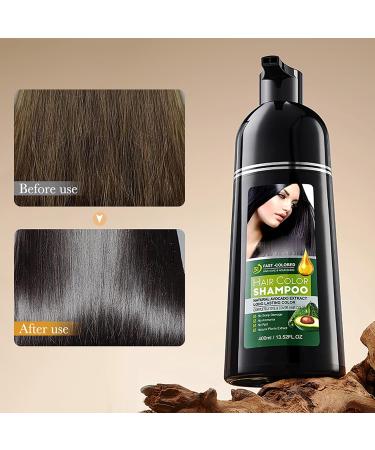 HOUSN Black Hair Dye Shampoo black hair shampoo 3in1 color shampoo against gray hair gray coverage and care in one nourishing hair color shampoo for dry hair shampoo against gray hair 400 ml - Buy Online on GoSupps.com