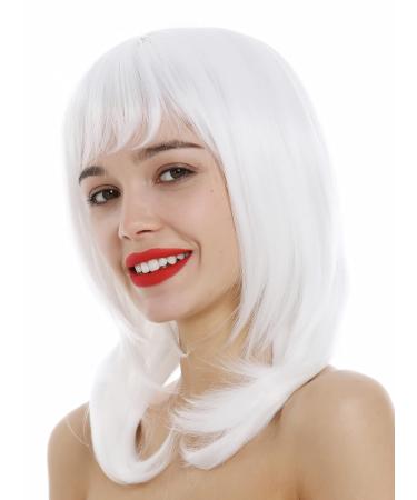 WIG ME UP 3003-1001 | White Shoulder Length Straight Layered Wig for Ladies - Medium Length Sliced Tips - International Shipping Available - Buy Online on GoSupps.com
