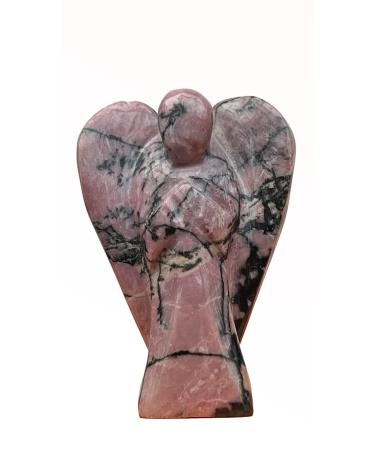 Yashcrystals Crystal Healing Gemstone Pocket Guardian Angels Reiki Powers 45mm to 50mm(Approx 2") Hand Carved (Rhodonite)