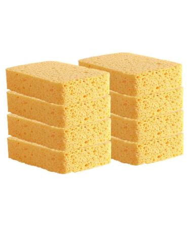 Thickened Wood Pulp Cotton Kitchen dishwashing Sponge Scrub Cleaning Wipe Dish Towel Cleaning Wipe scouring pad 5 Dish Towels Yellow 11*7*1.5cm individually packed