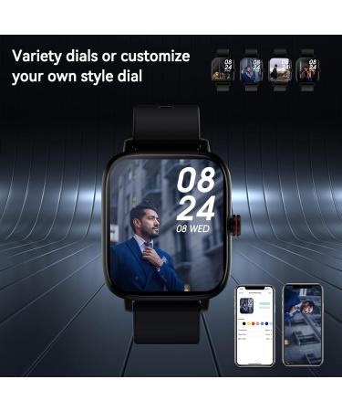 Luoba 1.69'' Full Touch Smart Watch for Women Men - Android Smartwatch with Call Answering, Sleep Monitor, Fitness Tracker - Compatible with Android iOS - Black - Buy Online on GoSupps.com
