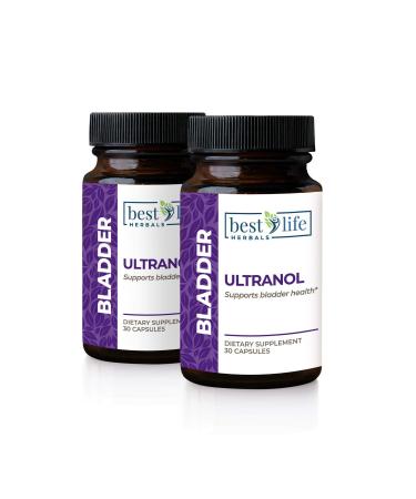 Ultranol Total Bladder Support - Natural Cranberry Supplement for Urinary Health Overactive Bladder Control Incontinence - Reduces Leaks and Urgency - 2 Bottles - 60 Capsules 15 Count (Pack of 2)