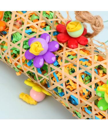 Mipcase 6 Pcs Wood Toys Wooden Toys Robot Toys Parrot Toys Bells Bird Chewing Tool Foraging Toy Set Conical - Buy Online on GoSupps.com