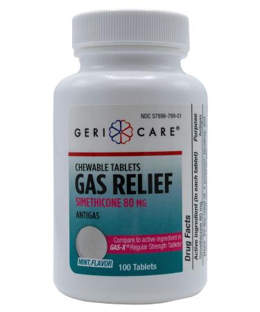 GeriCare Simethicone 80 mg | Fast Relief for Gas, Bloating and Discomfort (100 Tablets)