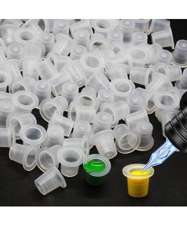 Autdor Ink Caps Cups Small - 1000pcs Tattoo Pigment Cups Caps Disposable Tattoo Ink Cups for Microblading Permanent Makeup Pigment Clear Holder Container Caps Small-1000pcs