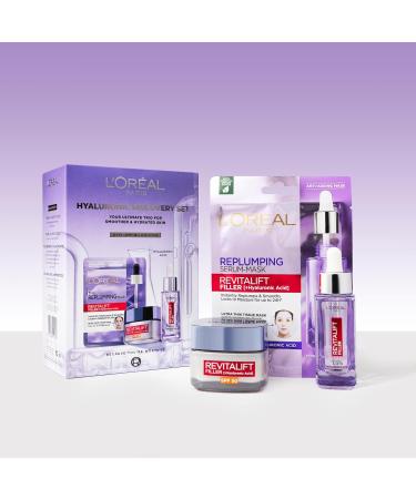 L'Or al Paris Hyaluronic Discovery Set Gift Set - Revitalift Filler 1.5% Hyaluronic Acid Serum Day cream and Replumping Tissue Mask - Buy Online on GoSupps.com