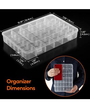 Lifewit 2 Pack 36 Grids Clear Stackable Plastic Organizer Storage Box Container with Adjustable Dividers for Beads Art DIY Crafts Jewelry Fishing Tackle with 5 Sheet Label Stickers - Buy Online on GoSupps.com