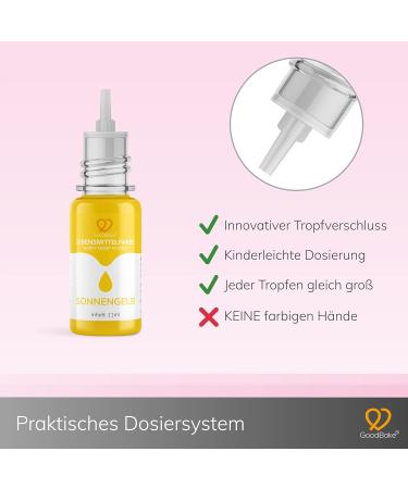 Goodbake Yellow Food Coloring (11 ml) - Highly Concentrated Vegan Intensive Color for Cakes Fondant Buttercream & More - Buy Online on GoSupps.com