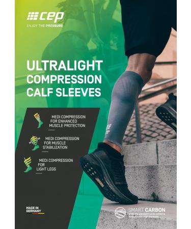CEP Ultralight Compression Calf Sleeves for Men - Flash Green/Black | Calf Sleeves with Compression - Lightweight and Supportive - Buy Online on GoSupps.com