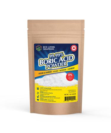 99.99% Boric Acid Powder | Horticultural Garden Application | Multipurpose Cleaner | Laundry Additive | Bathroom Cleaner | Commercial Strength | Lab Grade - 15 Oz