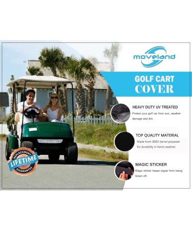 6 Passenger Golf Cart Cover | Dust-Proof, Anti-UV, PVC Coating | Custom Fit for EZ GO, Club Car, Yamaha | Moveland Outdoor Accessories - Buy Online on GoSupps.com