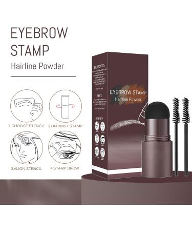 Eyebrow Stamp Eyebrow Stamp Stencil Kit Long Lasting Eye Brow Powder Eyebrow Stencils Brow Stencil Kit for Beginners 30 g (Pack of 1) C-Black & Dark Grey - Buy Online on GoSupps.com