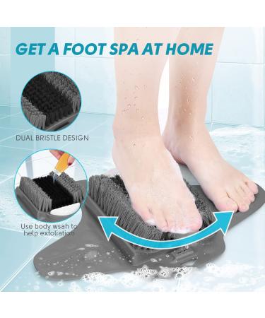 BESKAR Shower Foot Scrubber with Pumice Stone - Exfoliate, Clean, and Massage Feet Without Bending | Non-Slip, Callus & Dead Skin Remover - Buy Online on GoSupps.com