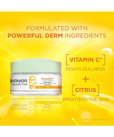Garnier Vitamin C Moisturizing Brightening Day Cream with Super Citrus Nourishes Boosts Glow and Smooths Lines for Brighter and Healthier Looking Skin 50ml - Buy Online on GoSupps.com