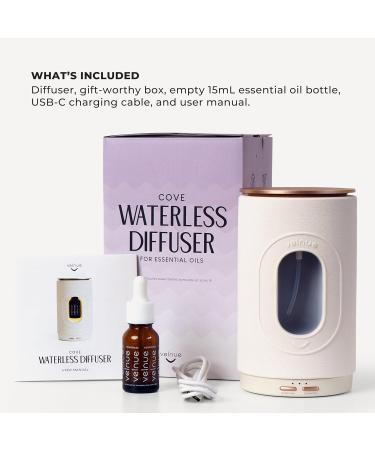 Waterless Nebulizing Essential Oil Diffuser - Battery & USB Rechargeable | Portable Aromatherapy Diffuser for Large Rooms | Model Cove (Ceramic Cream - Buy Online on GoSupps.com