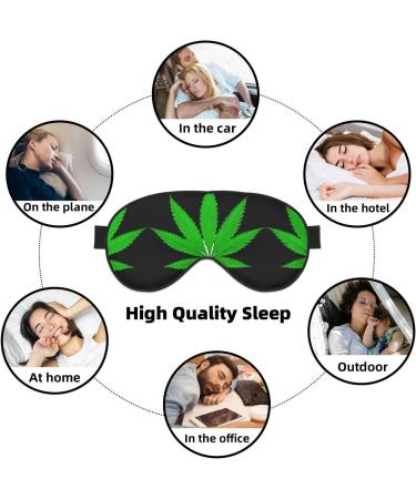 SSIMOO Green Leaf Print Ultra-Soft Light-Blocking Eye Mask for Optimal Comfort & Restful Sleep - International Shipping Available - Buy Online on GoSupps.com